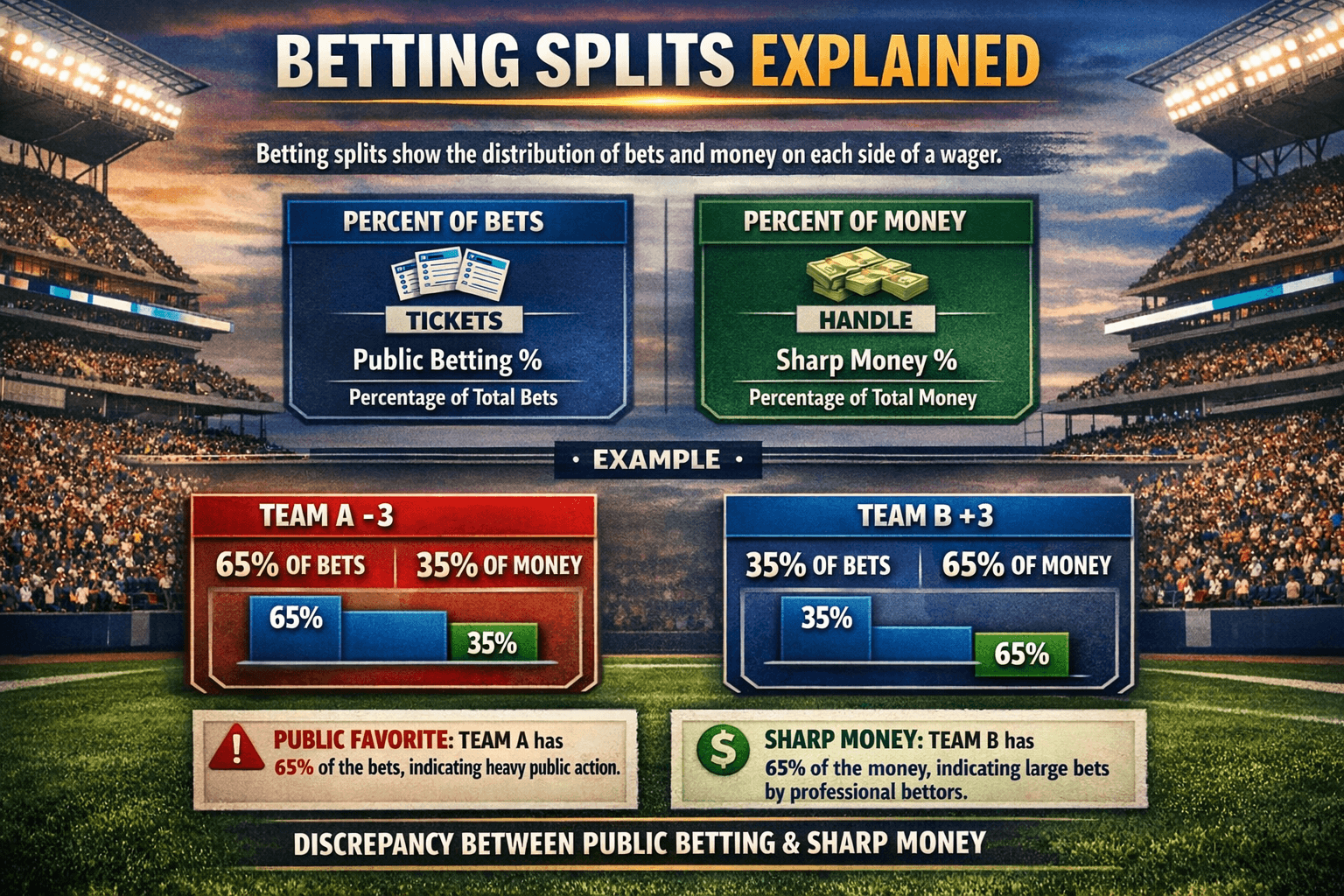 Betting Splits Explained: The Sharp’s Guide to Money vs. Tickets